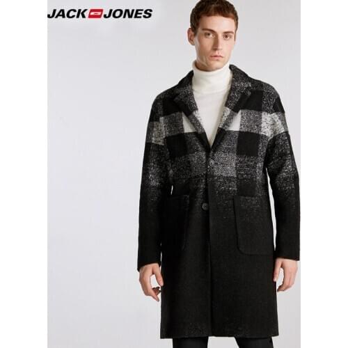 Jack Jones Autumn Winter New Mens Wool-blend Long Woolen Coat | 218327513