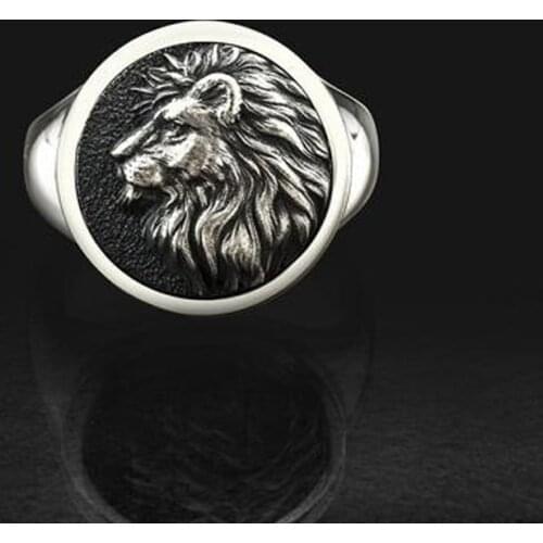 Punk mens lion head design ring domineering Lion Ring party animal ring mens jewelry
