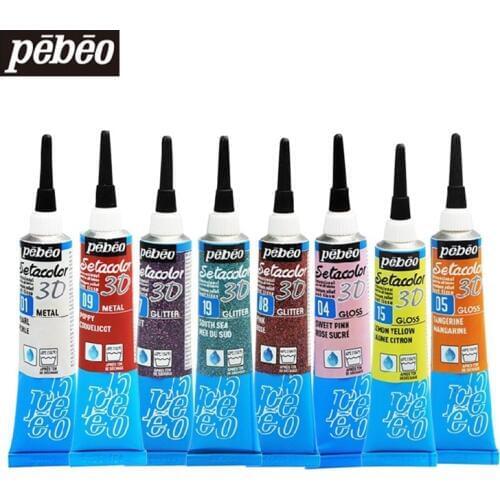 Pebeo 3D fabric paint phosphor Acrylic Paint Set For Painting Textile Clothing Glass Ceramic Graffiti Wood Art For Kids Adults