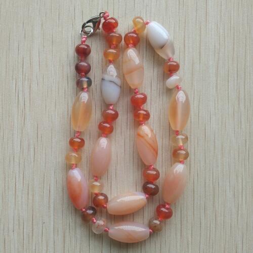 2017 new fashion hot selling good quality natural red onyx rice shape beads pendants & necklace diy jewelry making free shipping