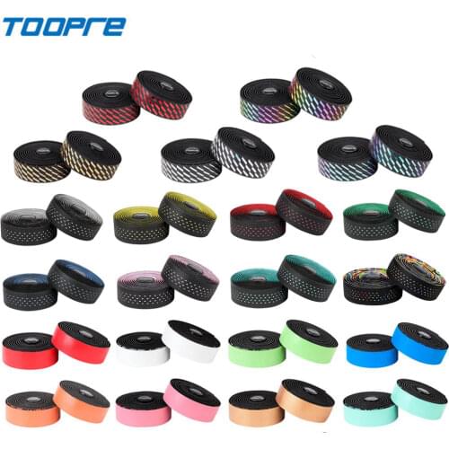 TOOPRE road bike handlebar tape EVA PU bicycle handlebar gradient tape non-slip breathable shock absorption riding bag tail plug
