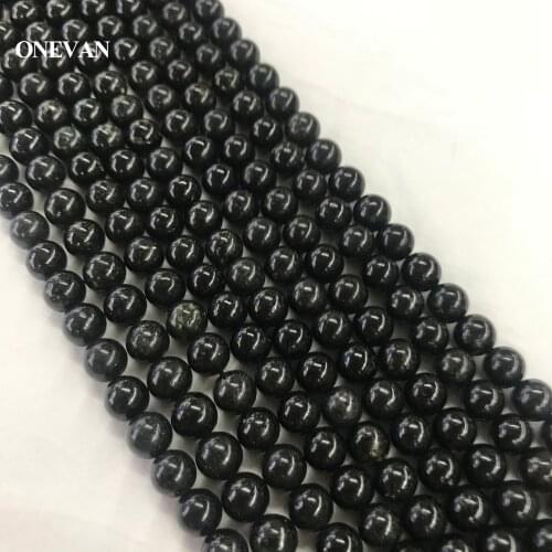 ONEVAN Natural Phlogopite Beads 6mm 8mm 10mm Smooth Loose Stone Bracelet Necklace Jewelry Making Diy Accessories Gift Design