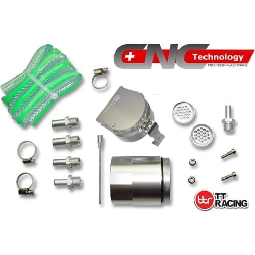 OT5SI -Internal Baffle DUAL Chamber Filter Aluminum Oil Catch Can Reservoir Tank - 0.5L Chrome