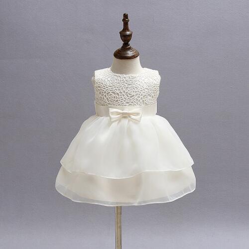 Newborn Baby Girls Dresses Princess Birthday Party Formal Christening Gown Dress with Bow Dresses for 0-24 Months