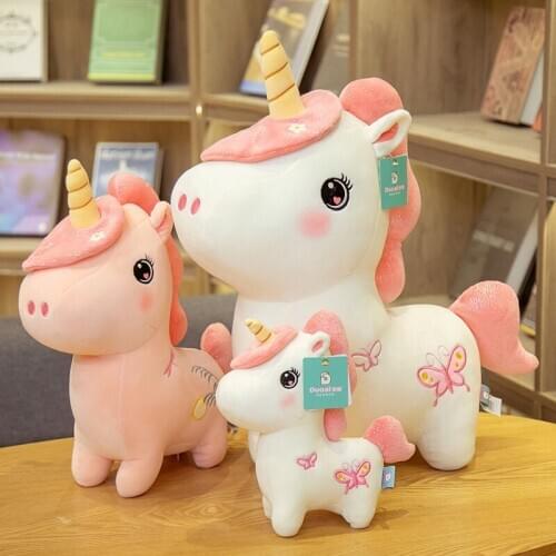25/40/50cm Lovely Rainbow Unicorn Plush Toys Stuffed Soft Animal Horse Dolls Kawaii Unicorn Toys for Children Baby Birthday Gift