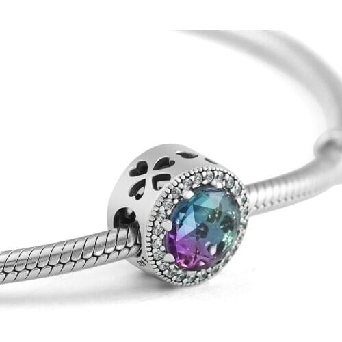 Charms fits for Bracelets Radiant Hearts Beads 100% 925 Sterling Silver Jewelry Free Shipping