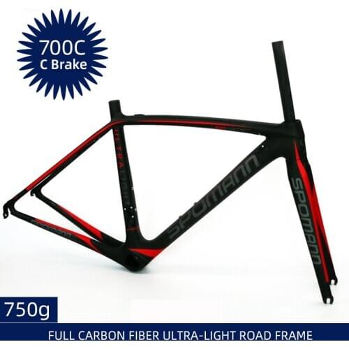 Road bike frame Full Carbon fiber frameset front fork seatpost headset 750g ultra light 700C C brake parts bike accessories