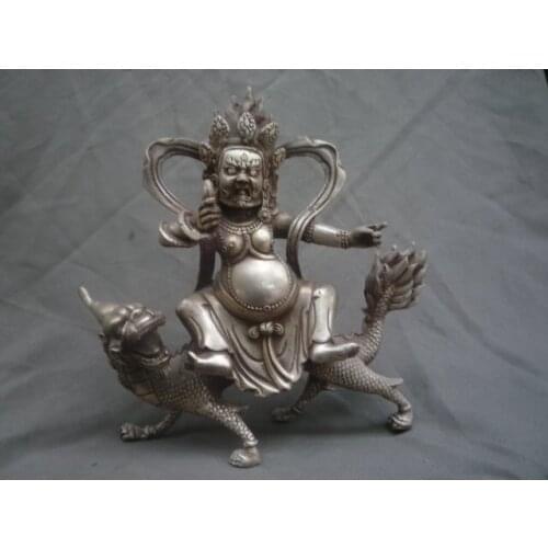 Rare Distinctive Old Tibet silver gods Statue/ Sculpture, Best collection&adornment,Free shipping