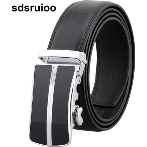 Genuine Leather Belts For Men Automatic Buckle Male High Quality Leather Belt Men Black Brown Belts Cummerbunds Waist Strap