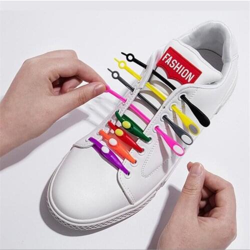 12pcs/Pack Lazy Silicone Shoelaces Round Elastic Shoe Laces Special No Tie Rubber For Sneakers Fit Strap