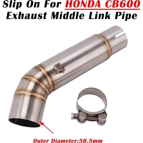 Slip On For Honda CB600 Variation Hornet 600 CB600F Motorcycle Exhaust Escape Modified Middle Tube Link Pipe Withtout Muffler