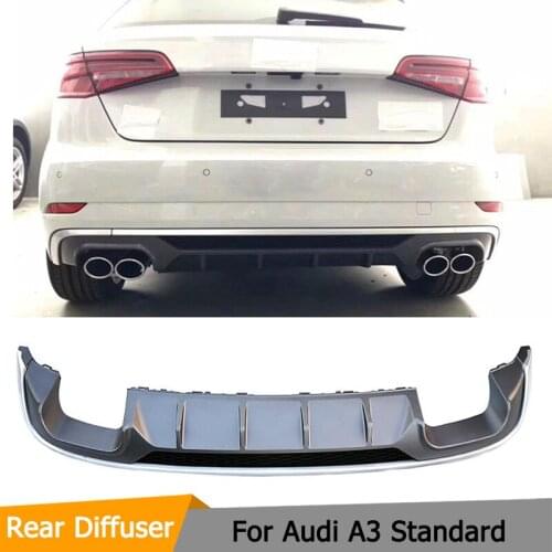 Sport Rear Diffuser Lip for Audi A3 Standard Hatchback 2 Door 2017-2019 Car Rear Bumper Lip Auto Car Accessories PP