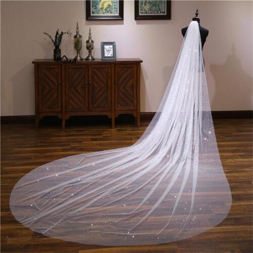 2019 Fashion 4 Meters Width 1.8 M White 1 Layer With Comb Wedding Veil Bridal Veil Bridal Accessories