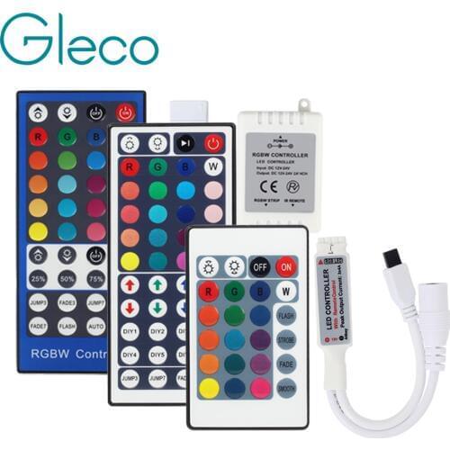 DC12V Mini LED controller RGB RGBW Controller 24key 44Key 40Key IR/17Key RF Remote for LED strip Light 3528 5050 RGB RGBW RGBWW