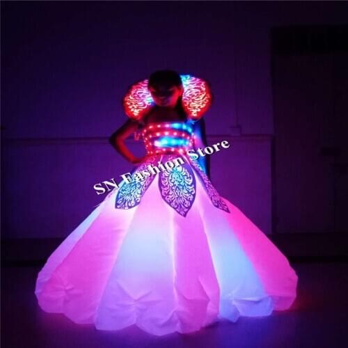 TC179-1 Programmable full color led costumes women stage show dress catwalk club bar models performance singer dj rgb full color