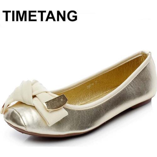 TIMETANG 2018 womens bow flat shoes square shallow mouth toe flat heel boat shoes ladle shoes single shoes C159
