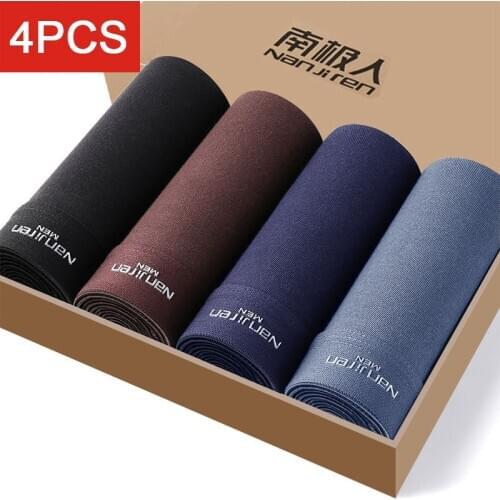 4pcs Mens Underwear Boxers Fashion Sexy Solid Men Underpants Boxer Shorts Comfortable Modal Male Panties Pouch Sheath Underpants