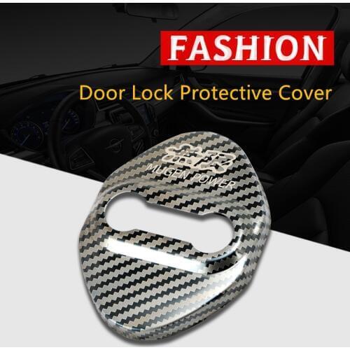 Carbon Fiber Door Lock Decoration Protection Cover case for Mugen Power Honda Civic Accord CRV Hrv Jazz Accessories Car Styling