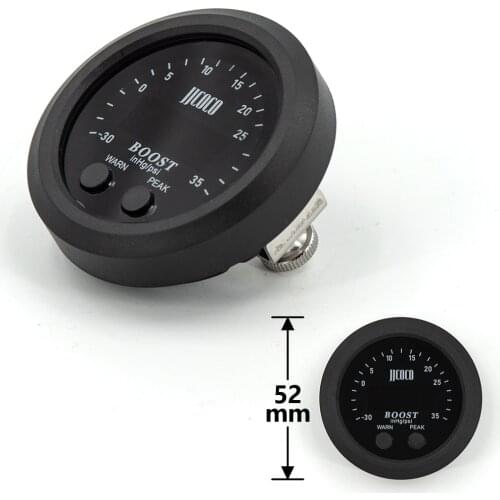 52MM S-Series boost gauge Ultra-Thin Round with Red Light LED Display vacuum gauge turbo boost meter -30psi~ 35PSI