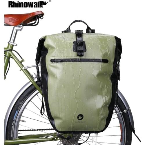 Rhinowalk Bicycle Luggage Rack Bag 20-27L Waterproof Cycling MTB Bike Bag Pannier Rear Rack Seat Trunk Backpack Case 4 Colors