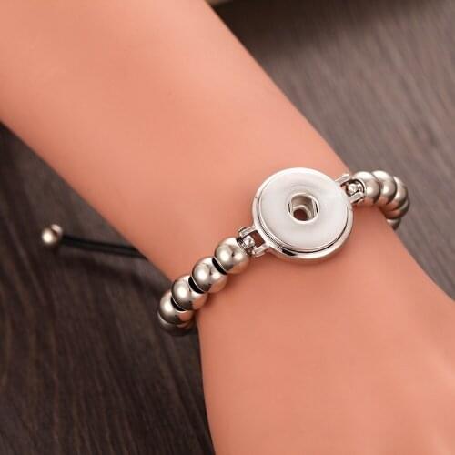 Snap metal bead bracelet buttons jewelry for 18mm metal snap bracelets buttons jewelry