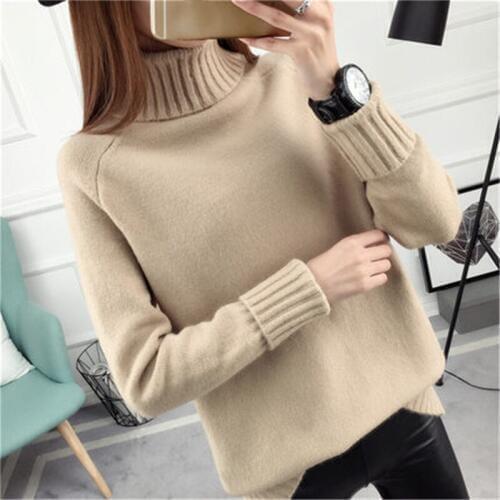 7 Colors 2021 Autumn Winter Solid Sweater Women Knitted Turtleneck Sweater Casual Soft Fashion Slim Femme Elasticity Pullovers