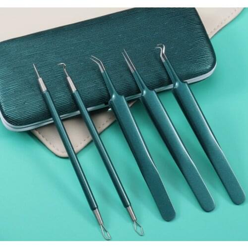 1 Set Acne Pin Pimple Extractor Risk Free Pimple Pin Stainless Steel Blackhead Remover Pimple Extractor Facial Care Tools