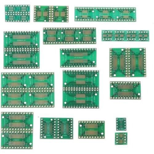 35pcs/7value5pcs PCB Board Kit SMD Turn to DIP SOP SSOP TSSOP SOT23 8 10 14 16 20 24 28 SMT to DIP Adapter Converter Plate