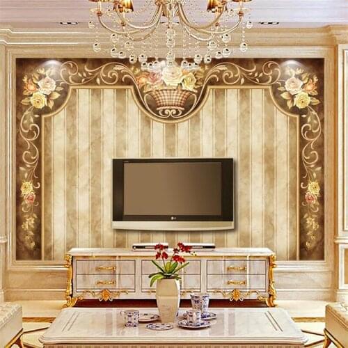 Beibehang Custom portrait mural 3d wallpaper European three-dimensional flower basket retro TV background wall papel de parede