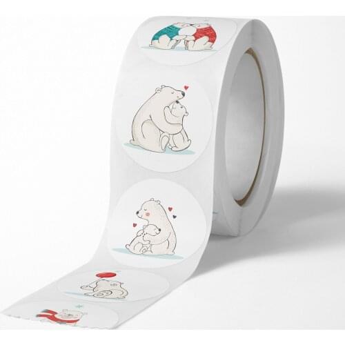 500pcs 1'' Animal Thank You Reward Stickers Cute Baby Mother Bear Seal Label Tag Kindergarten Teacher Children Toy