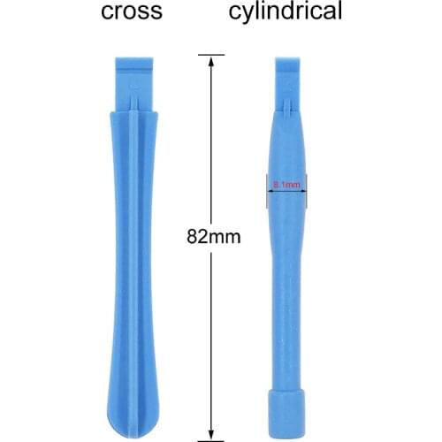 82mm Cross / Cylindrical light Blue Spudger Plastic Pry Tool Crowbar Opening Tools for iPhone Screen Diy Fix 1000pcs /lot