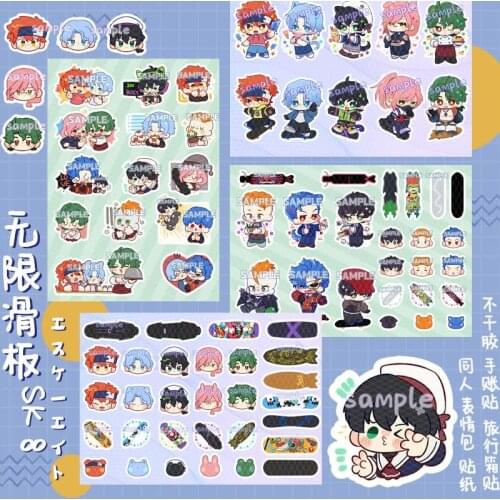 Anime SK EIGHT Cute Stickers SK8 the Infinity Miya REKI Cherry Blossom Waterproof Luggage Phone Scrapbook Decal Decor Xmas Gifts