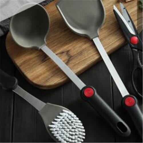 Non-Stick Silicone Cooking Spatula Stainless Steel Handle Wok Shovel Silicone Pancake Soup Spoon Kitchen Cooking Utensils