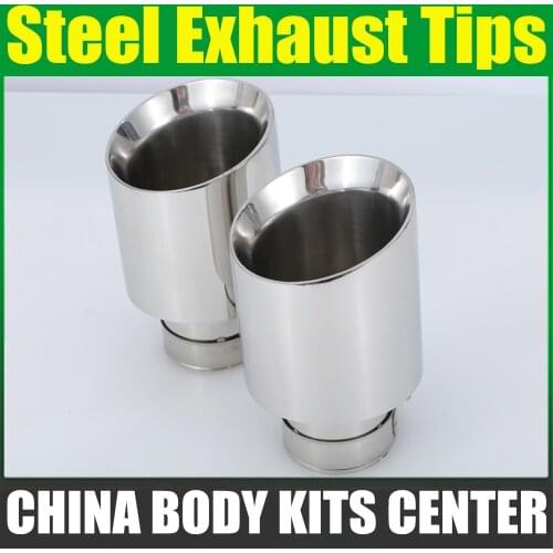 Car Universal Stainless Steel Exhaust Tip Silver Color Tail Pipe Tip Muffler for BMW BENZ Audi VW Golf Parts