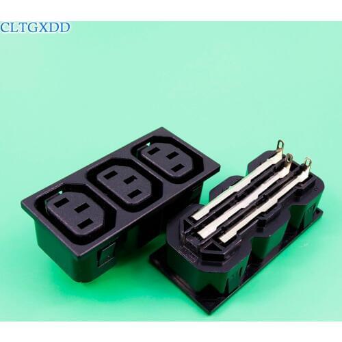 Cltgxdd 3-Way IEC 320 C13 Male 3 Terminals Outlet Power Socket AC 250V 10A