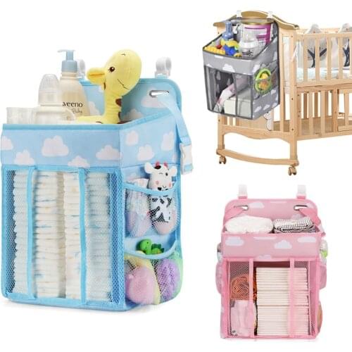 Baby Bed Hanging Bag Organizer For Newborn Kids Crib Diaper Storage Bag Portable Baby Care Organizer Infant Bedding Nursing Bags