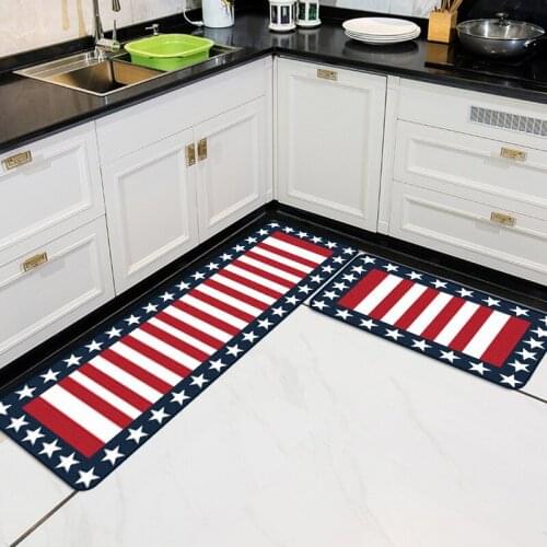 Home Kitchen Floor Mat Nordic Style Living Room Decoration Carpet Blue Red Geometric Accessories For Bedroom Anti-Slip Area Rug