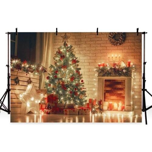 Photo background Glittering Christmas tree decorated photography backdrops for kids photo studio portrait background photocall
