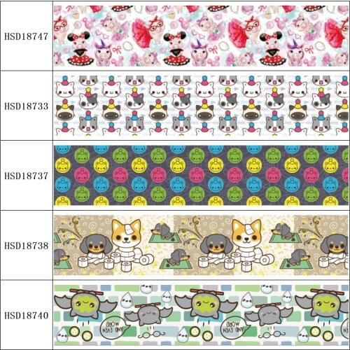 HSDRibbon free shipping 3" 75mm heat transfer printed hsd-design series Grosgrain Ribbon 50Yards/Roll