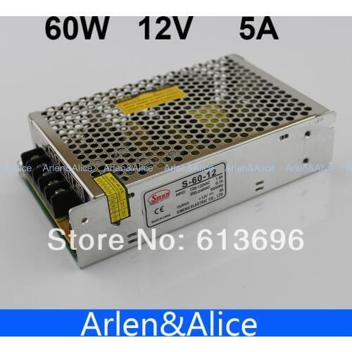 60W 12V 5A Single Output Switching power supply for LED Strip light SMPS