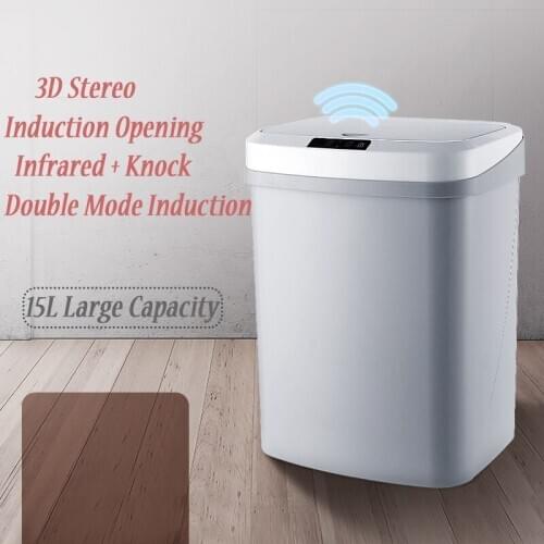 15L household intelligent automatic induction trash can kitchen living room bedroom bathroom automatic induction touch induction