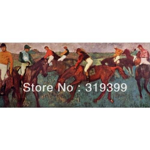 Oil Painting Reproduction on Linen Canvas,jokeys-training by edgar degas,Free DHL FAST Shipping,100%handmade,Top Quality
