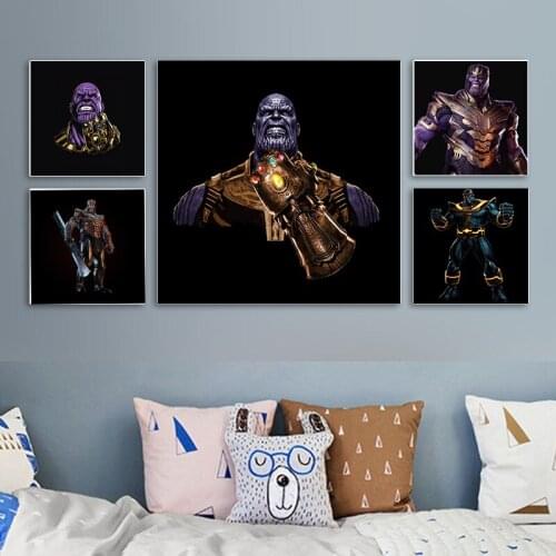 Marvel Avenges Character Canvas Paintings Superhero Thanos Mural Modern Poster and Print Wall Art Picture for Living Home Decor