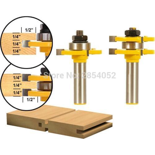 1/2" Shank Matched Tongue and Groove Router Bit- 2 pc. Set w/ Set Wood Milling Cutter flooring knife