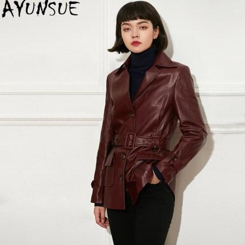 AYUNSUE Women Casual Natural Genuine Leather Jacket 2020 Spring 100% Real Sheepskin Coat Female Slim Ladies Jackets Outerwear LW