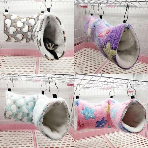 Multifunction Small Pet Tunnel Mini Animal Cage Hamster House Bed Playing Winter Warm Passage Small Pet Toy Guinea Pig Chipmunk