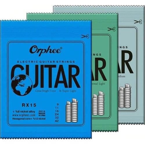 Orphee Metal Electric Guitar Strings Set RX Series Practiced Hexagonal Carbon Steel 6 String for Guitar Parts Musical Instrument