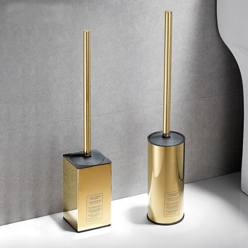 Long Handle Floor Standing Stainless Steel Toilet Brush Wall Mounted Toilet Brush with Holder Bathroom Cleaning Tool