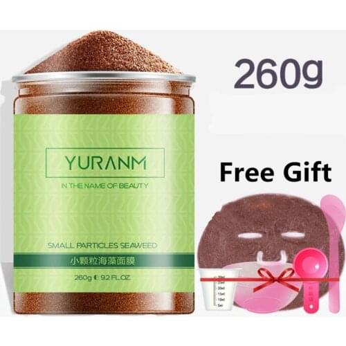 New Pure Seaweed Alga Mask Powder Algae Acne Spots Remove Hyrdating & Face Mask 260g+BOWL + spoon