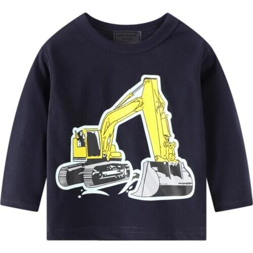 Autumn And Winter Boys Autumn Cotton Shirt Excavator Boy Long-sleeved T-shirt Tops